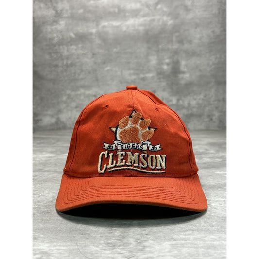 Vintage 90s Clemson Tigers NCAA Embroidered Logo Starter Snapback Hat OSFA