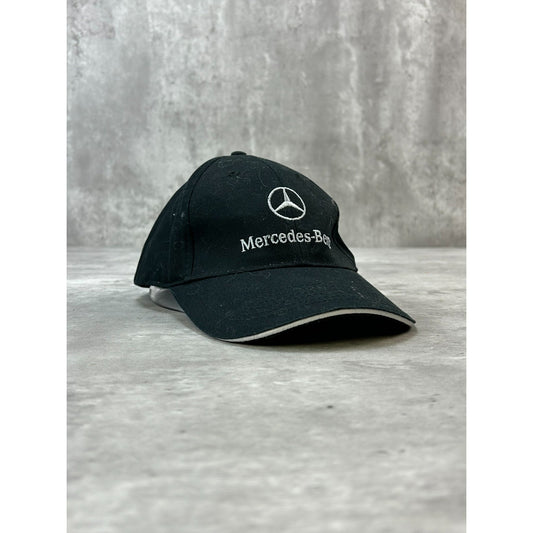 Mercedes Benz Embroidered Spellout Logo Strapback Hat OSFA