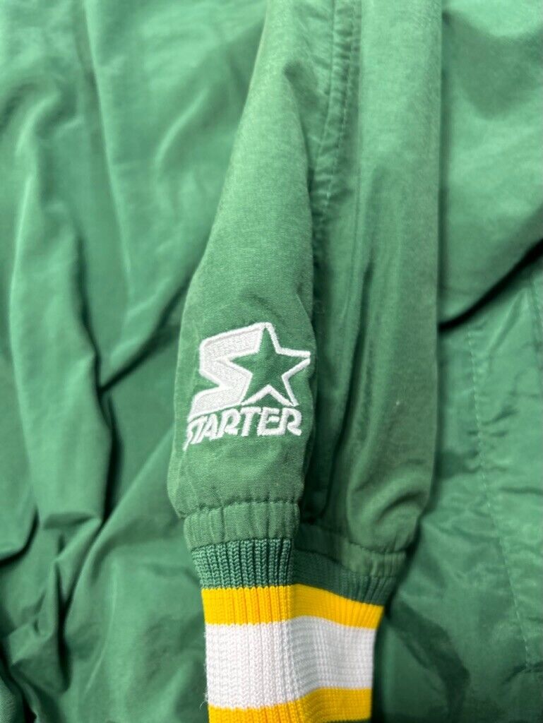 Vintage 90s Green Bay Packers NFL Embroidered 1/4 Starter Jacket Size Medium