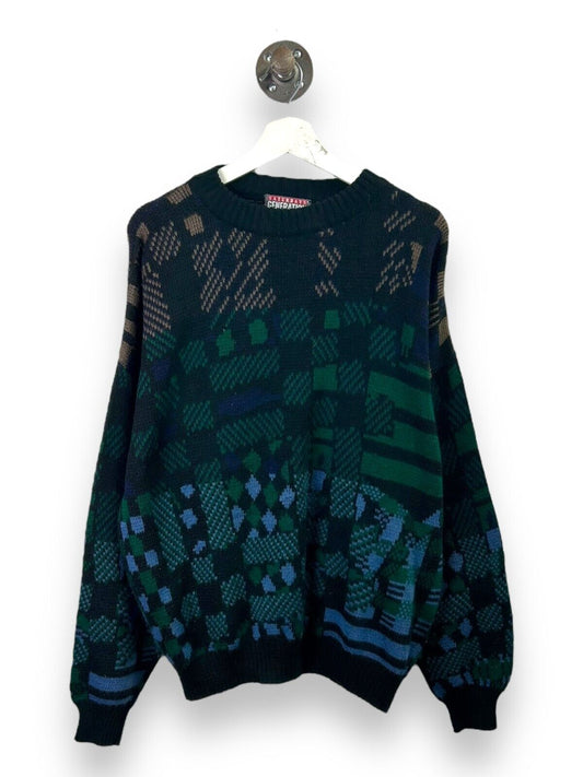 Vintage 90s Saturdays Generation Geometric Print Knit Sweater Size Large