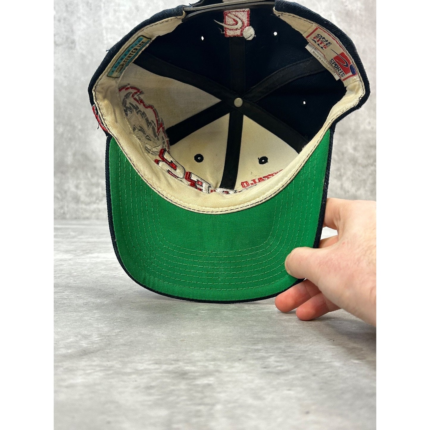 Vintage Buffalo Sabres NHL Sports Specialties Shadow Spellout Snapback Hat OSFA