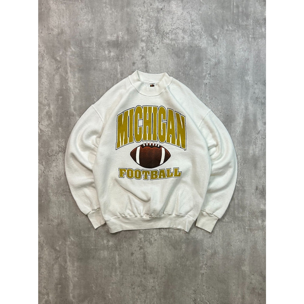 Vintage 90s Michigan Wolverines NCAA Football Graphic Sweatshirt Size Large