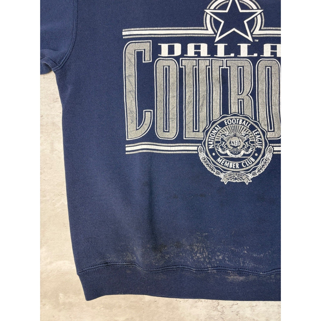 Vintage 90s Dallas Cowboys NFL Spellout Graphic Football Sweatshirt Size Large