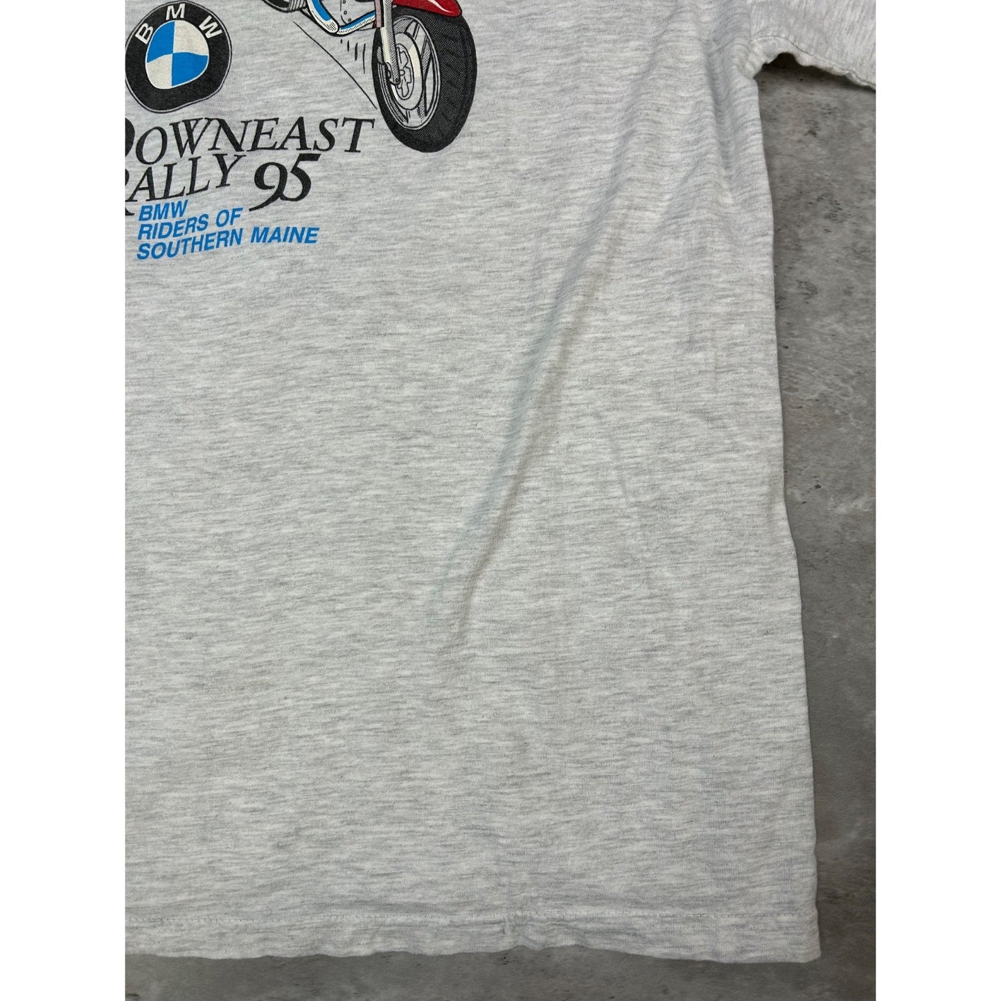 Vintage 1995 BMW Downeast Rally Biker Graphic Long Sleeve T-Shirt Size XL
