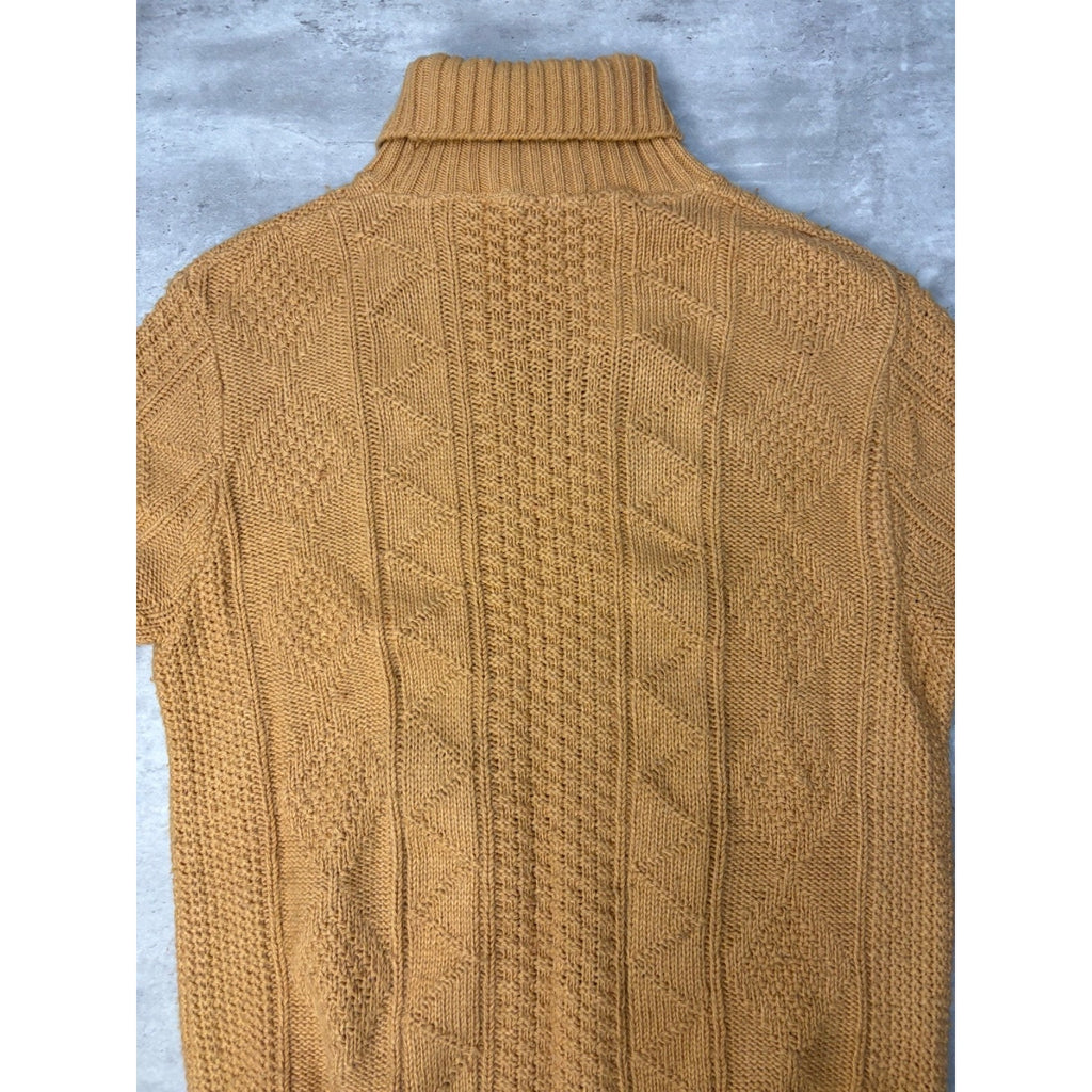 Vintage 80s Tommy Knight Cable Knit Turtle Neck Pullover Sweater Size Large
