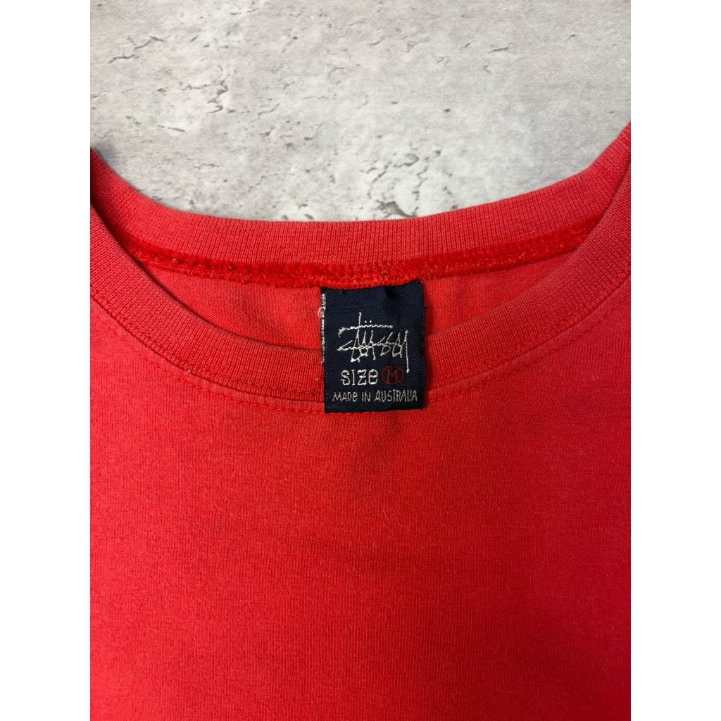 Vintage 90s Stussy Oval Logo Graphic T-Shirt Size Medium
