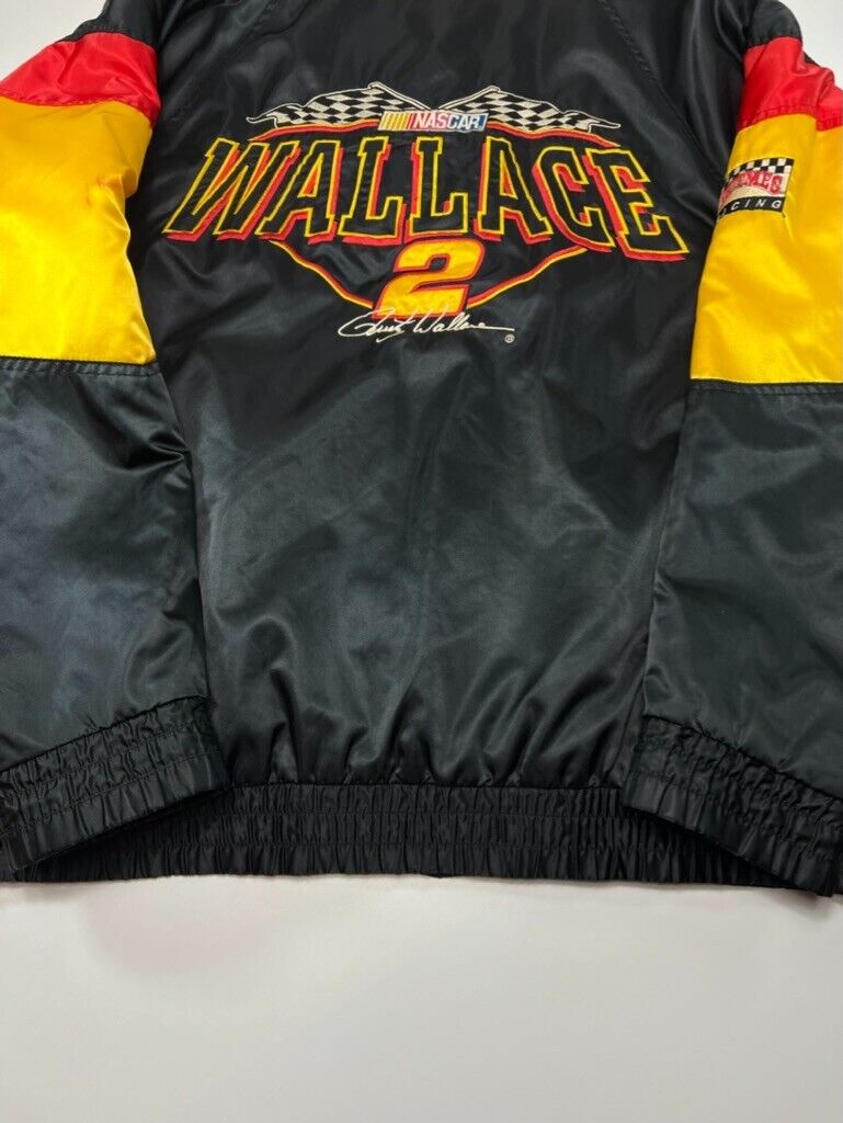 Vintage 90s Rusty Wallace #2 Nascar Embroidered Insulated Jacket Size Large