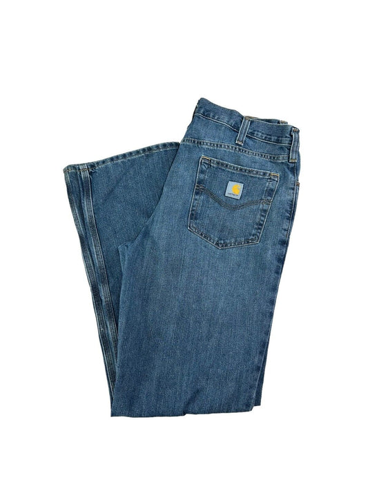 Vintage Carhartt Relaxed Fit Medium Wash Workwear Denim Pants Size 37