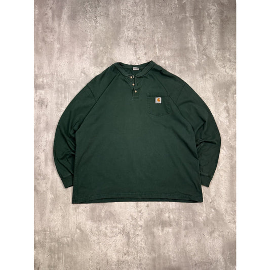 Vintage Carhartt Embroidered Patch Pocket Longsleeve Workwear T-Shirt Size XL