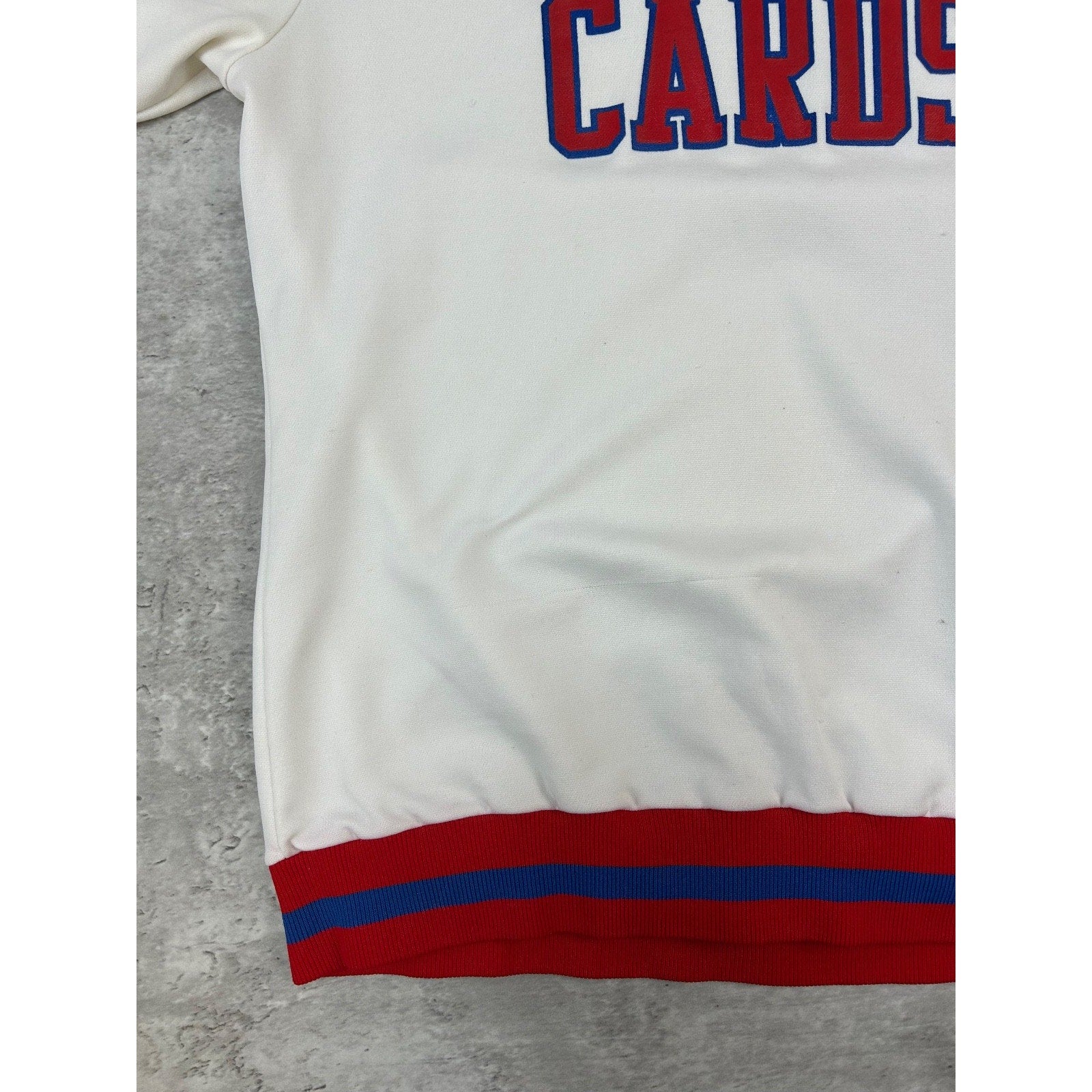 Vintage 80s Cards Graphic Spellout Pullover Jersey Size Small White