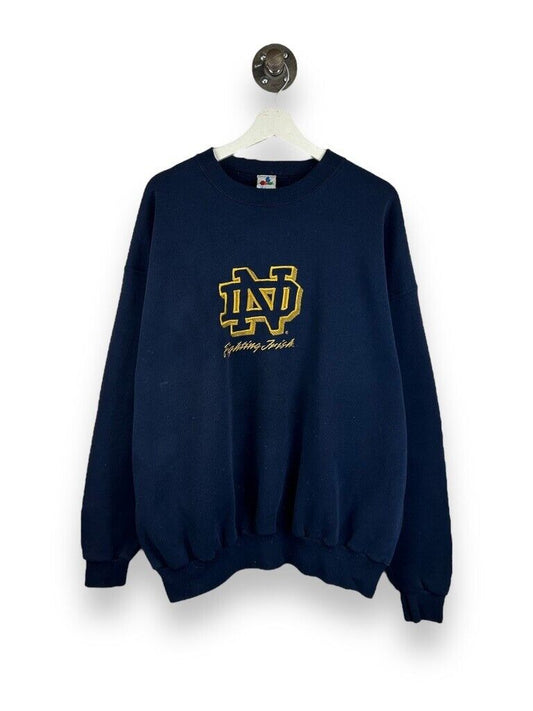 Vintage 90s Notre Dame Fighting Irish NCAA Embroidered Logo Sweatshirt Size XL