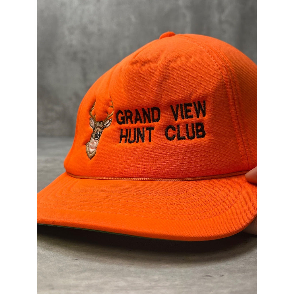Vintage 80s Grand View Hunt Club Embroidered Deer Snapback Hat OSFA