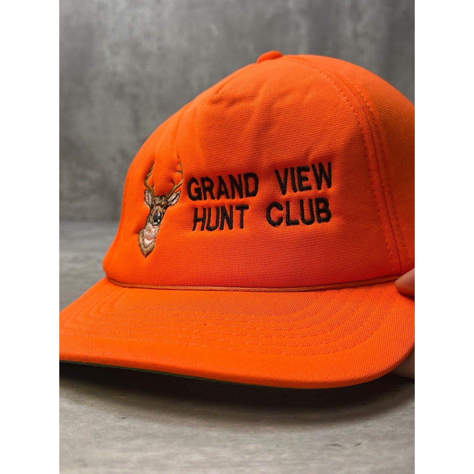 Vintage 80s Grand View Hunt Club Embroidered Deer Snapback Hat OSFA