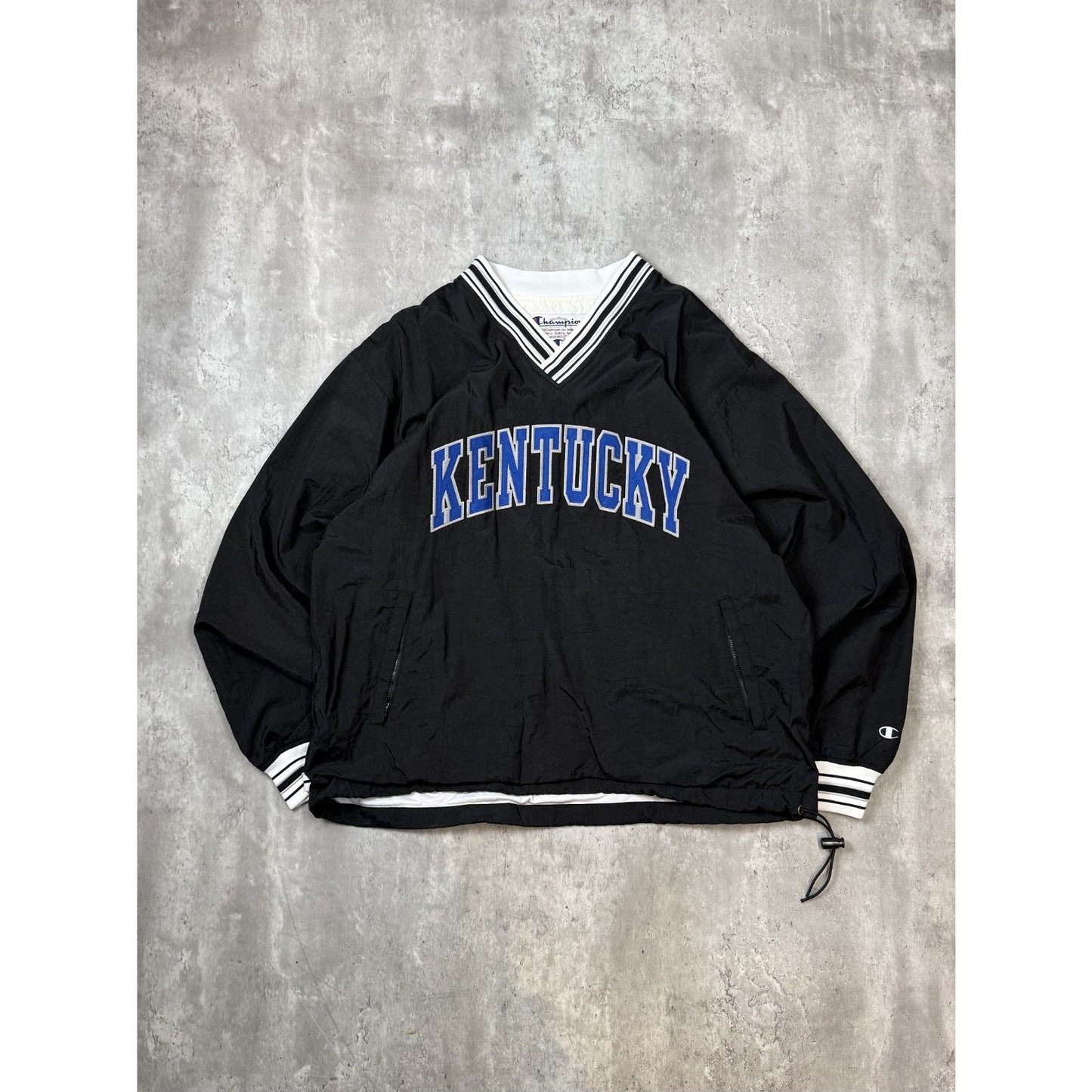 Vintage 90s Kentucky Wildcats NCAA Embroidered Pullover Nylon Jacket Size Large