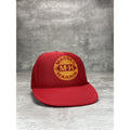 Vintage 1980s Masey Harris Tractors Graphic Logo Trucker Snapback Hat OSFA Red