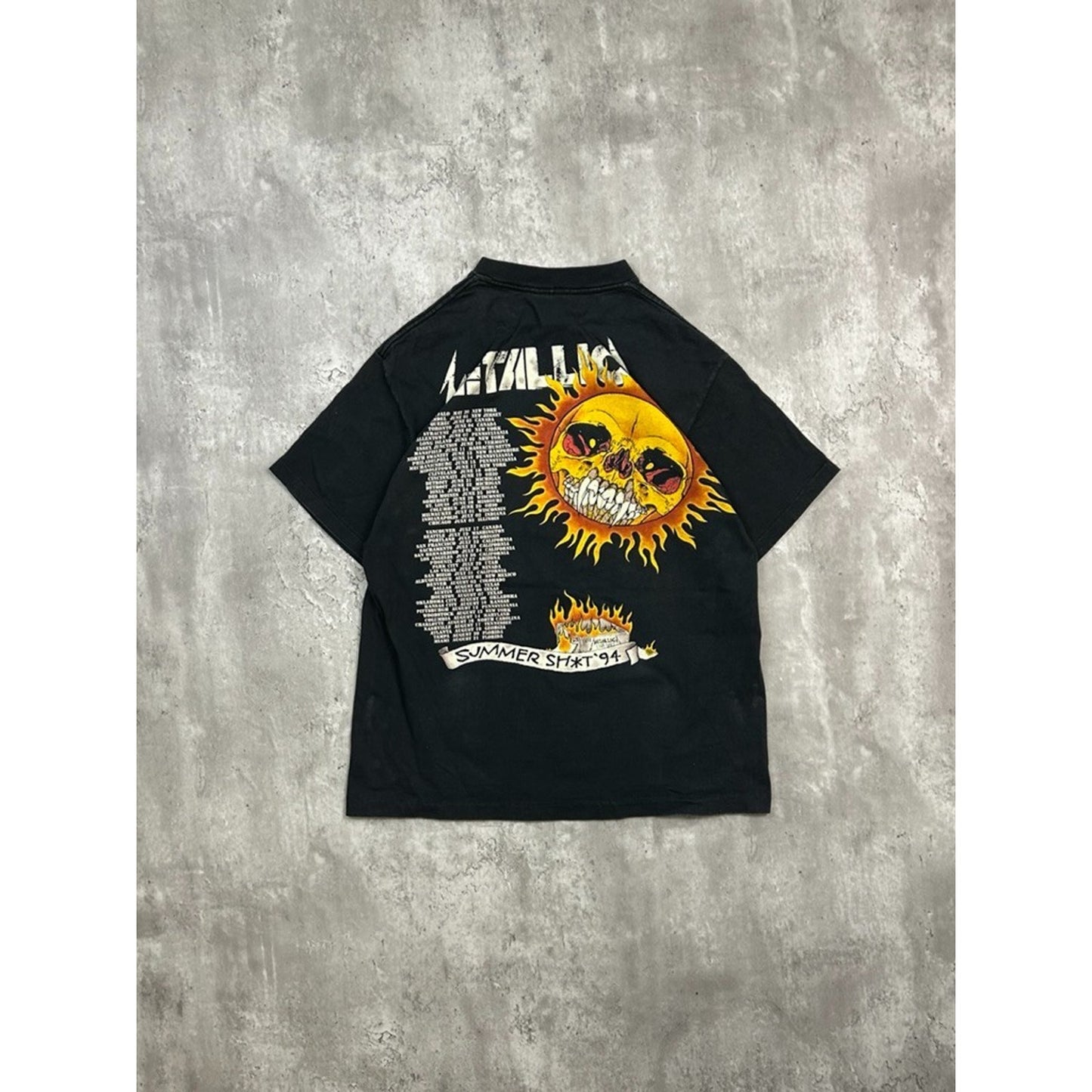 Vintage 1994 Metallica Summer Sh*t Pushead Skull Graphic Rock Music T-Shirt Med