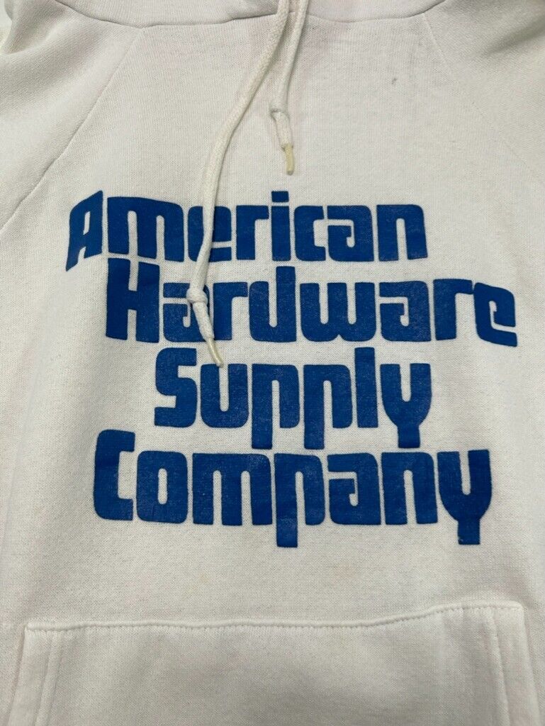 Vintage 70s/80s American Hardware Supply Company Hooded Sweatshirt Size Small