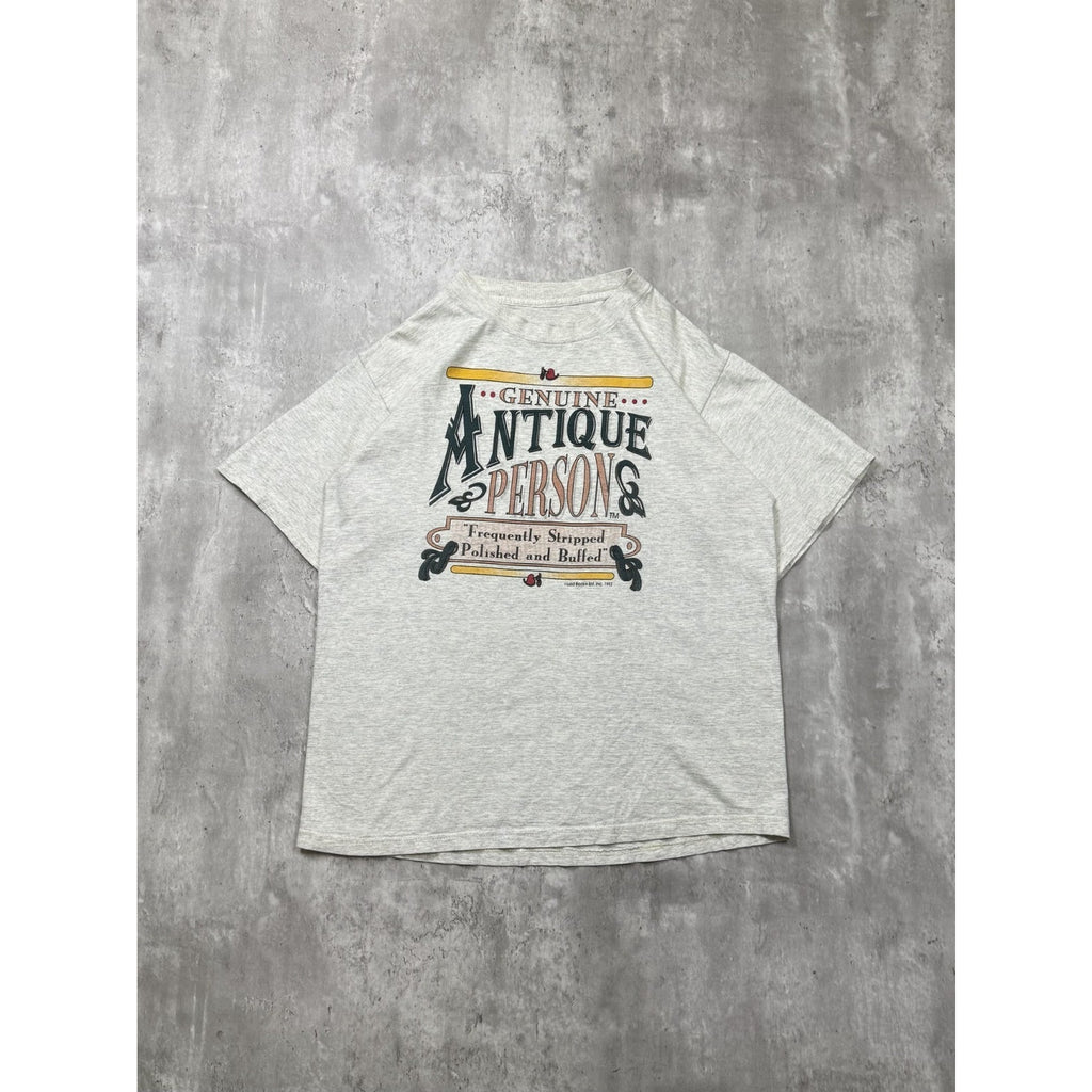 Vintage 1993 Genuine Antique Person Comedy Slogan Graphic T-Shirt Size Large