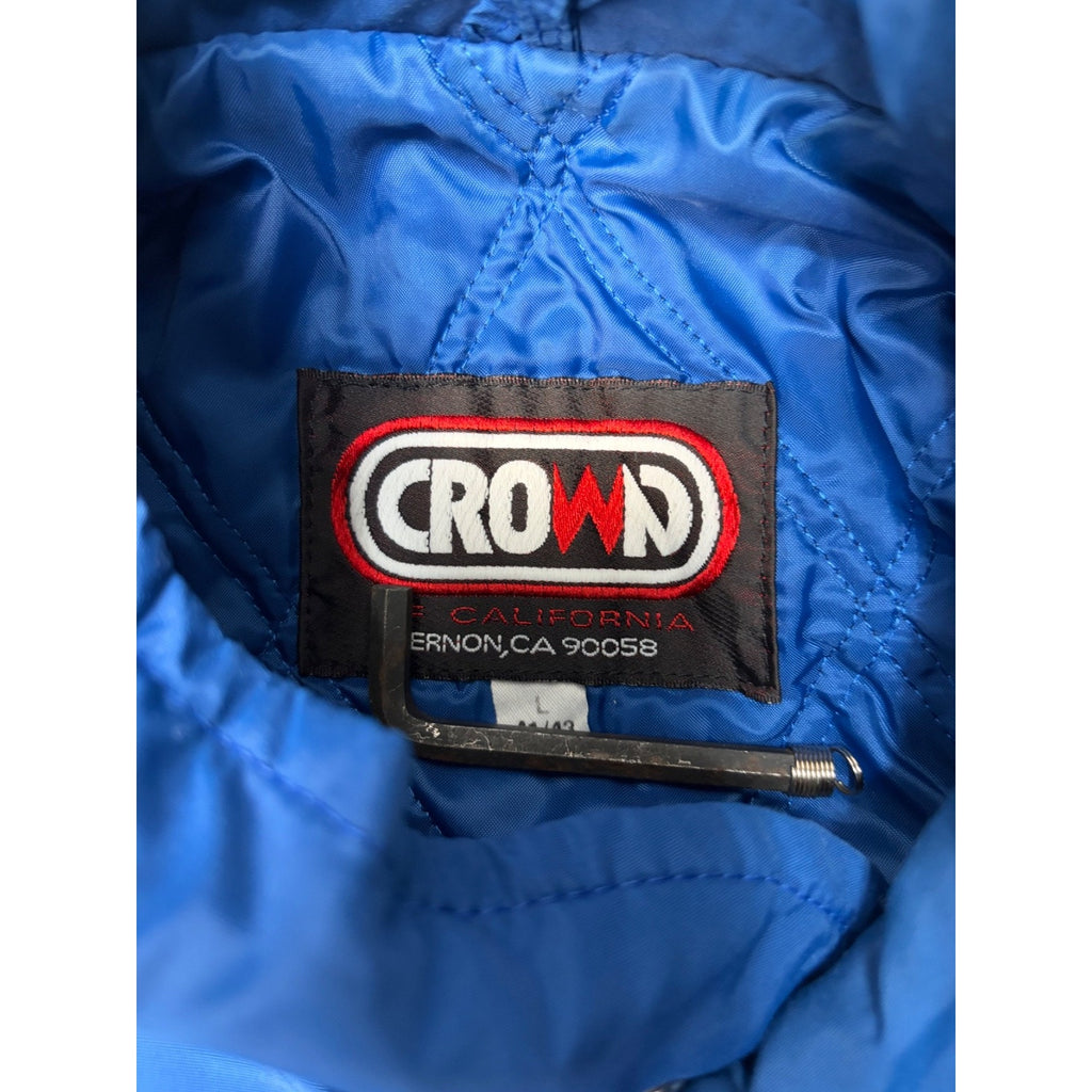 Vintage 90s Miller Lite Embroidered Full Zip Insulated Bomber Jacket Size Large