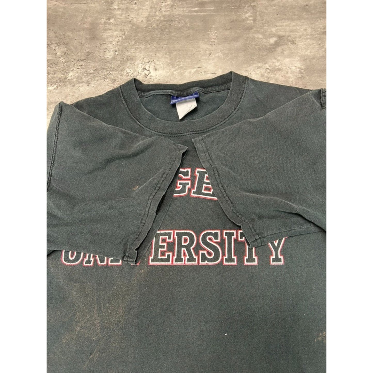 Vintage Rutgers University NCAA Spellout Graphic Collegiate T-Shirt Size Large