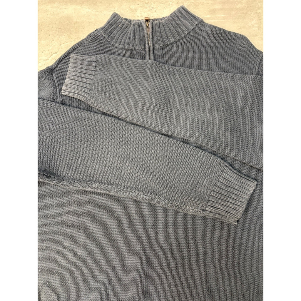 Vintage Chaps Embroidered Crest 1/4 Zip Pullover Knit Sweater Size Large