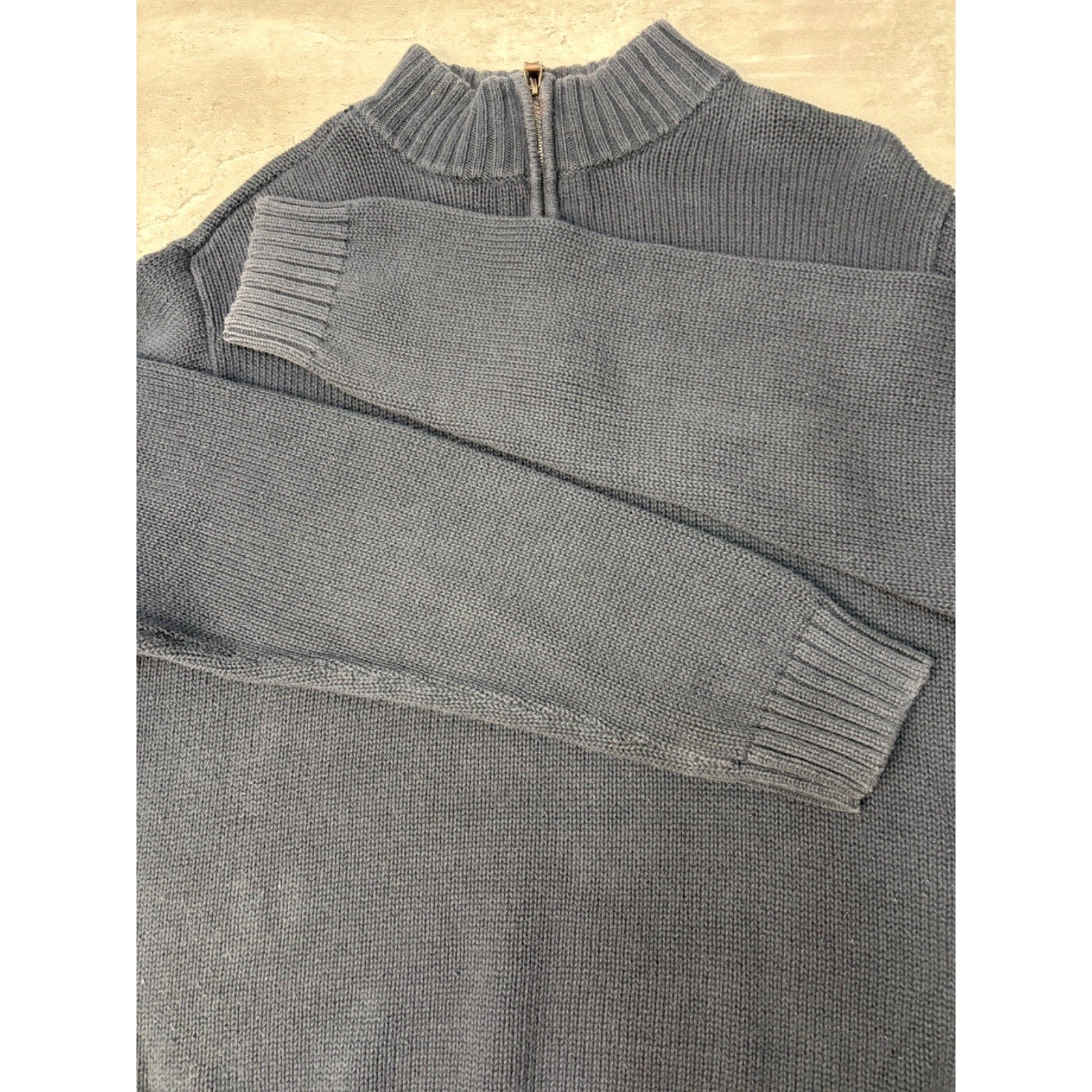 Vintage Chaps Embroidered Crest 1/4 Zip Pullover Knit Sweater Size Large
