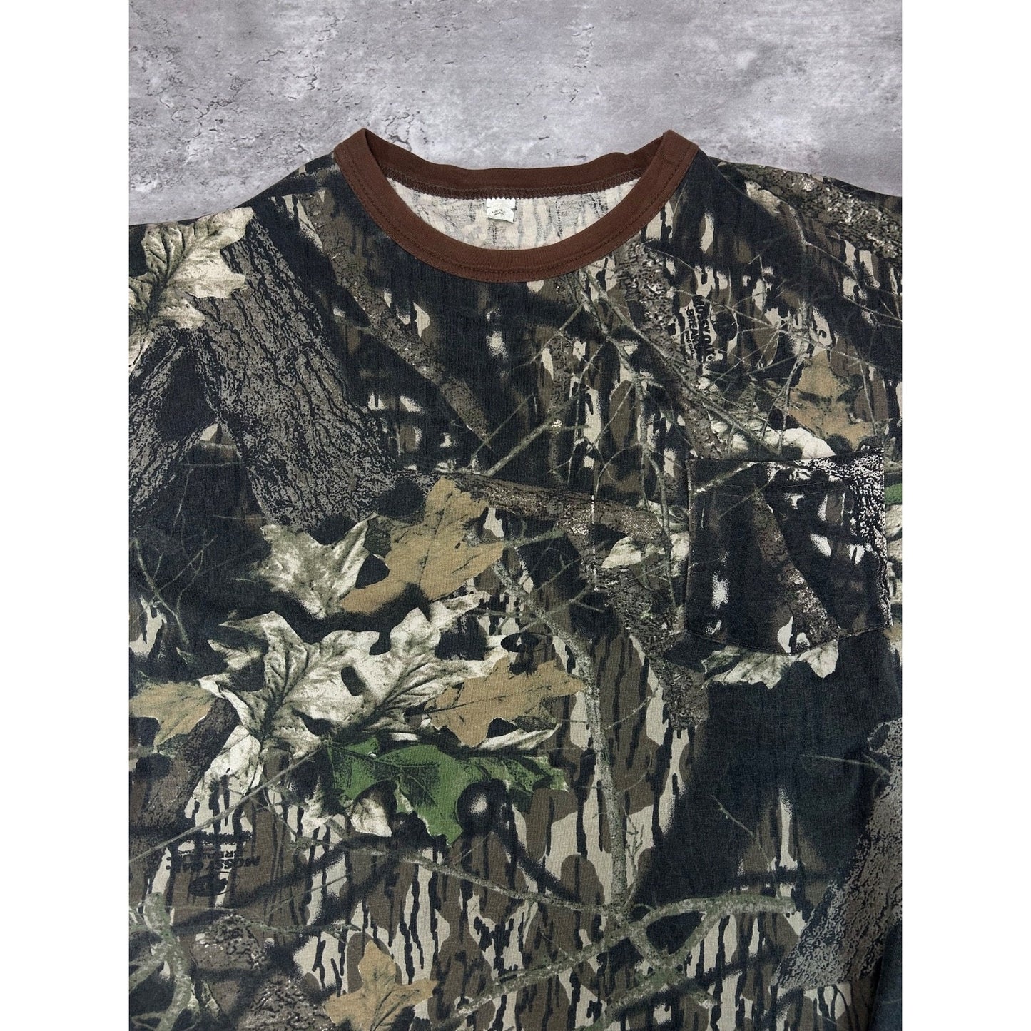 Vintage 90s Mossy Oak Break Up Tree Camo Long Sleeve T-Shirt Size XL