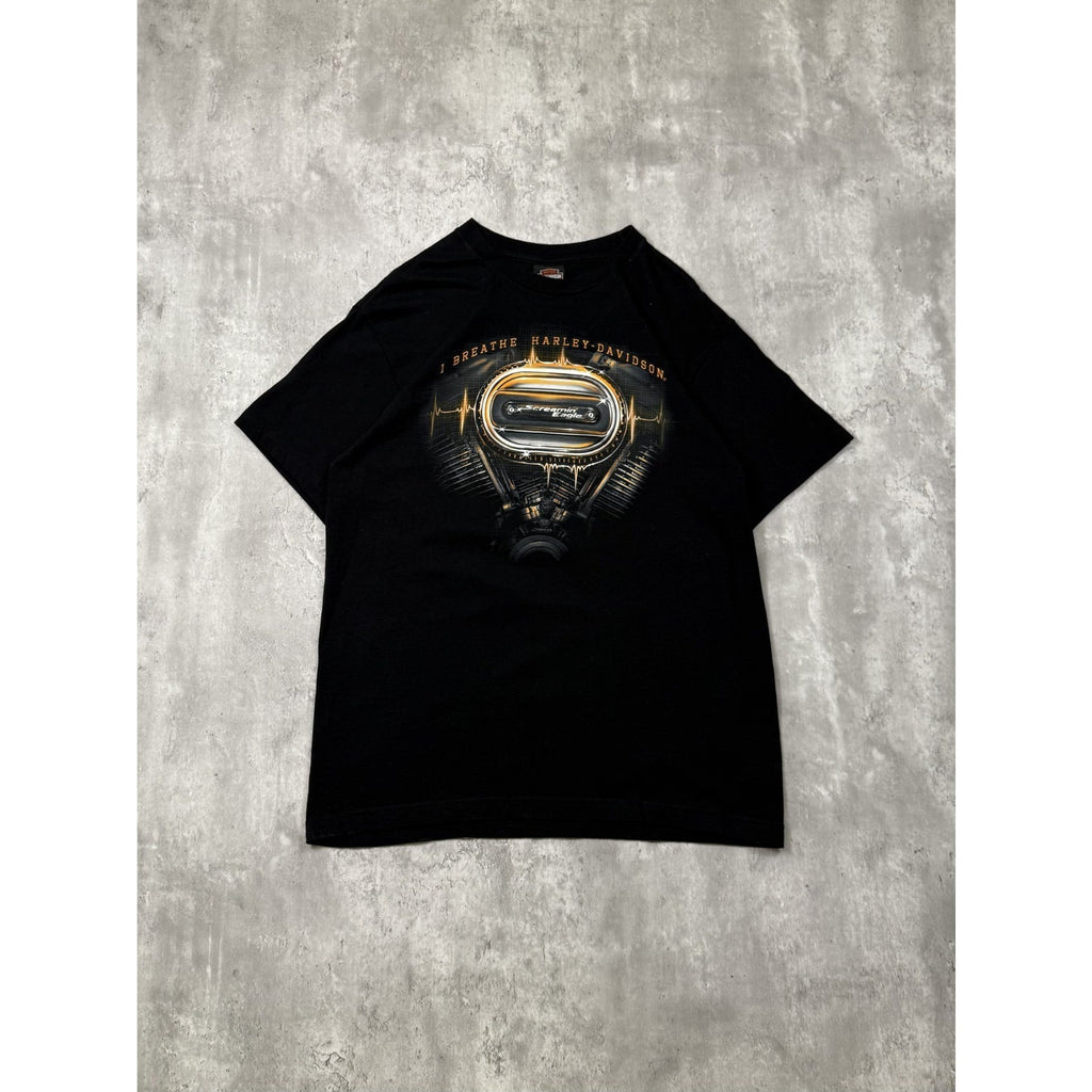 I Breathe Harley Davidson Screamin' Eagle Graphic T-Shirt Size Large