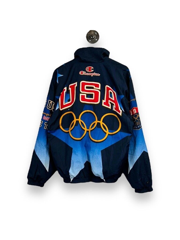 Vintage 1996 Champion Team USA Atlanta Olympics AOP Full Zip Jacket Size Large