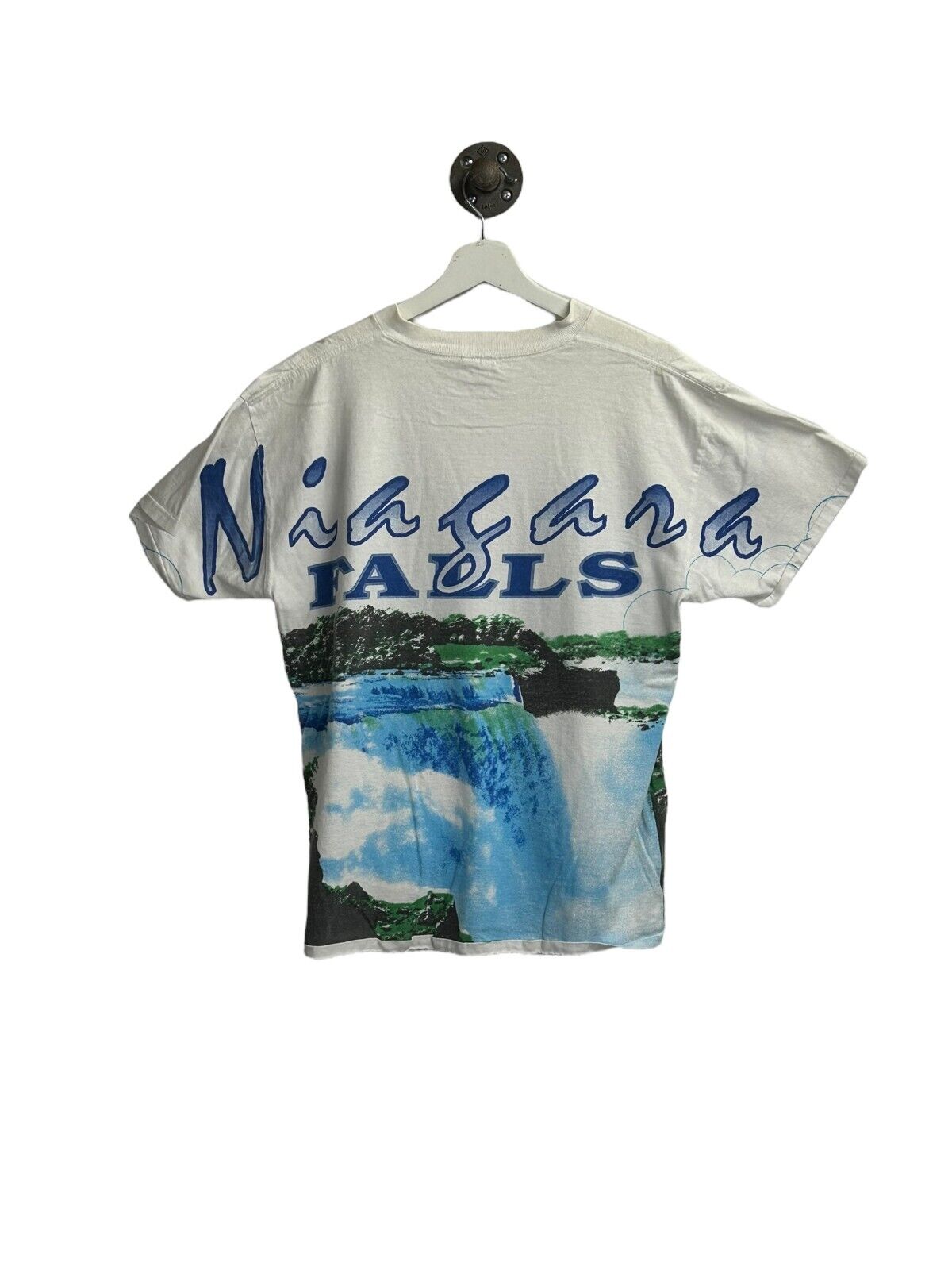 Vintage 90s Niagara Falls Waterfall Destination AOP T-Shirt Size XL White