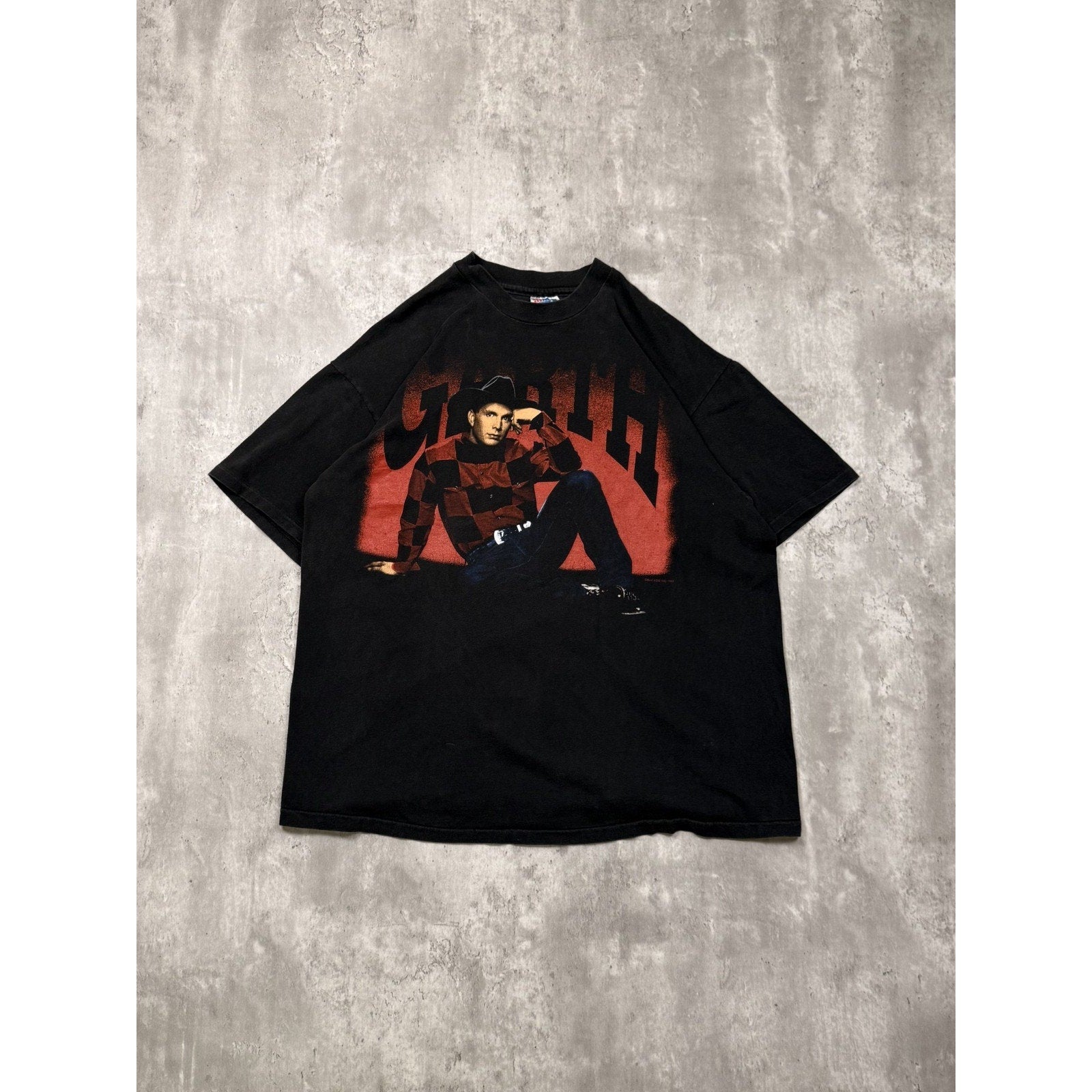 Vintage 1993 Garth Brooks On Tour Country Music Portrait Graphic T-Shirt Size XL