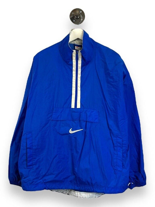 Vintage 90s Nike Embroidered Mini Swoosh 1/2 Zip Windbreaker Jacket Size Medium