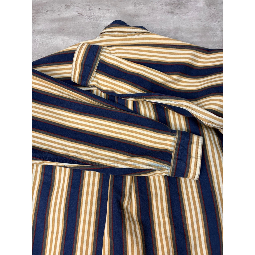 Vintage Eddie Bauer Striped Print Long Sleeve Button Up Shirt Size Small