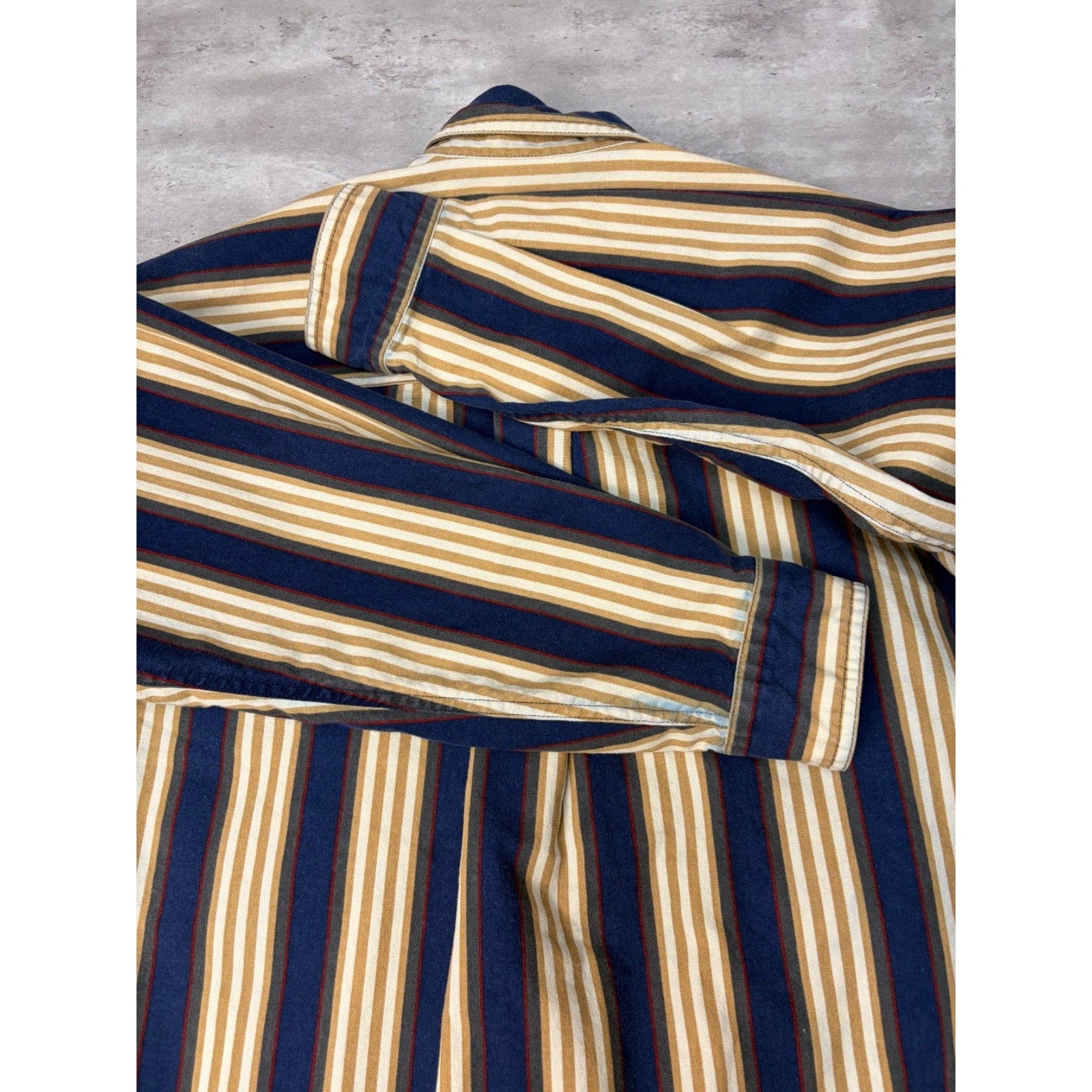 Vintage Eddie Bauer Striped Print Long Sleeve Button Up Shirt Size Small