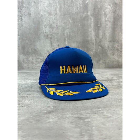 Vintage 90s Hawaii Embroidered Scrambled Eggs Trucker Snapback Hat OSFA
