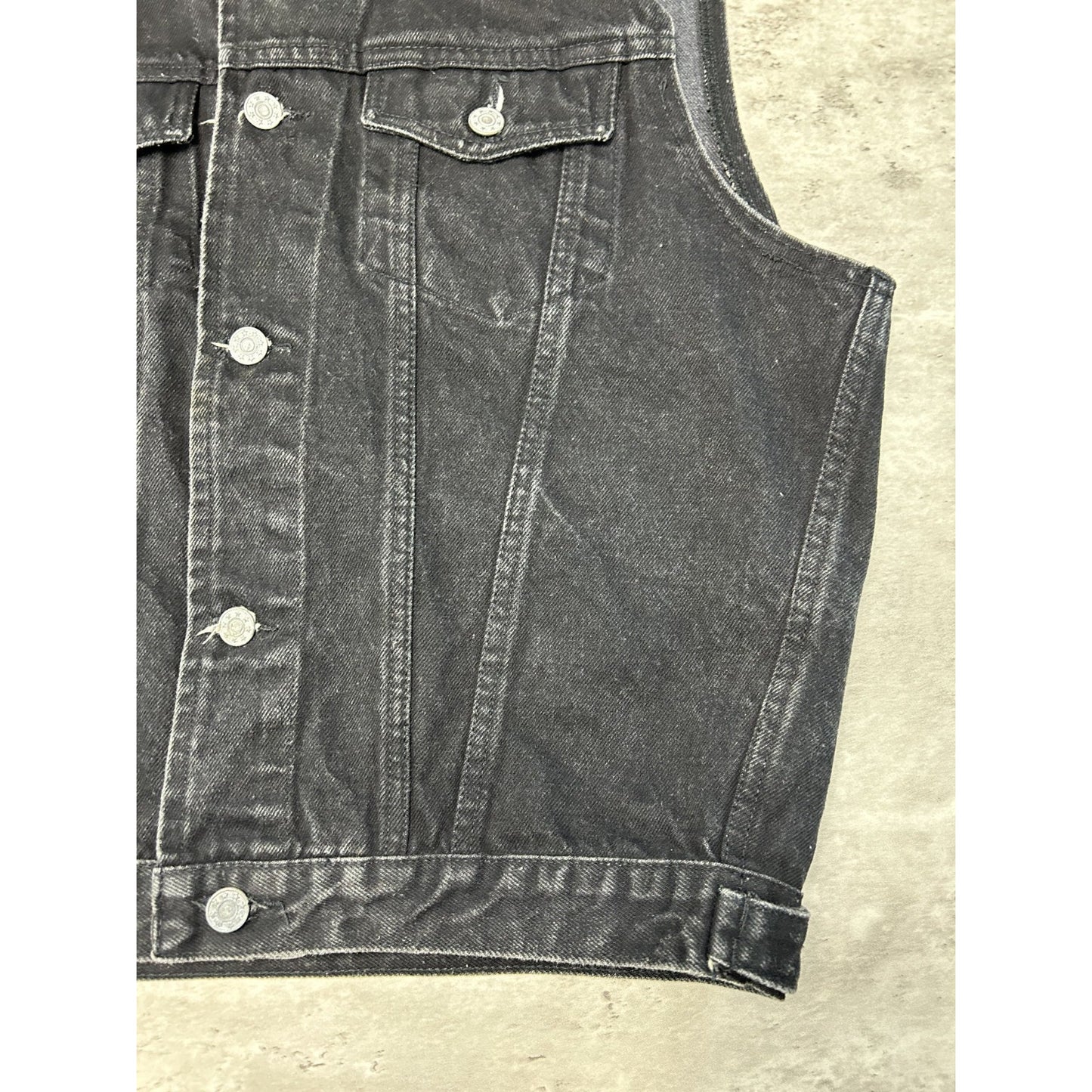 Vintage 90s WWF Stone Cold Steve Austin Sleeveless Denim Jacket Size Medium