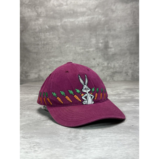 Vintage 90s Looney Tunes Bugs Bunny Embroidered Cartoon Snapback Hat OSFA YOUTH