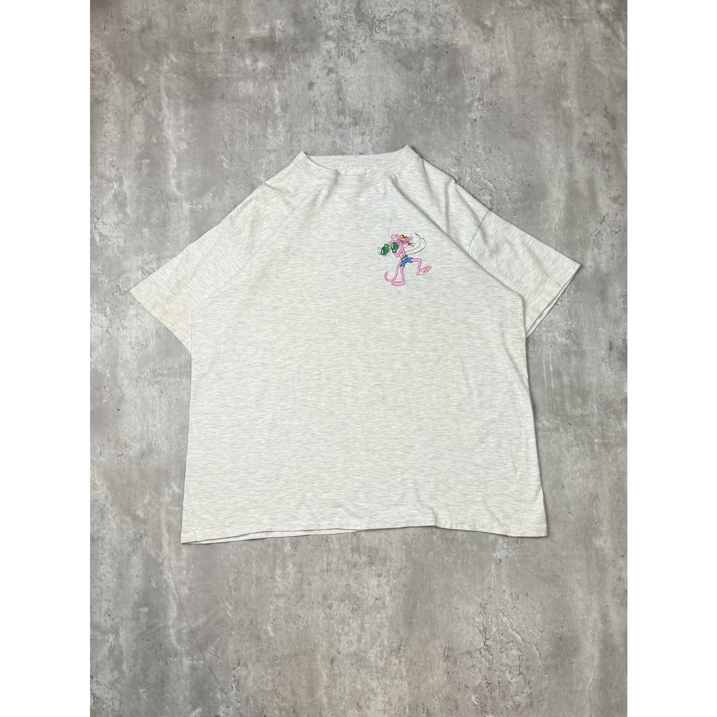 Vintage 90s Pink Panther Embroidered Cartoon Character Graphic T-Shirt Sz XL