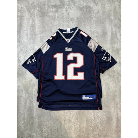 Vintage Tom Brady #12 New England Patriots NFL Reebok Football Jersey Size Large