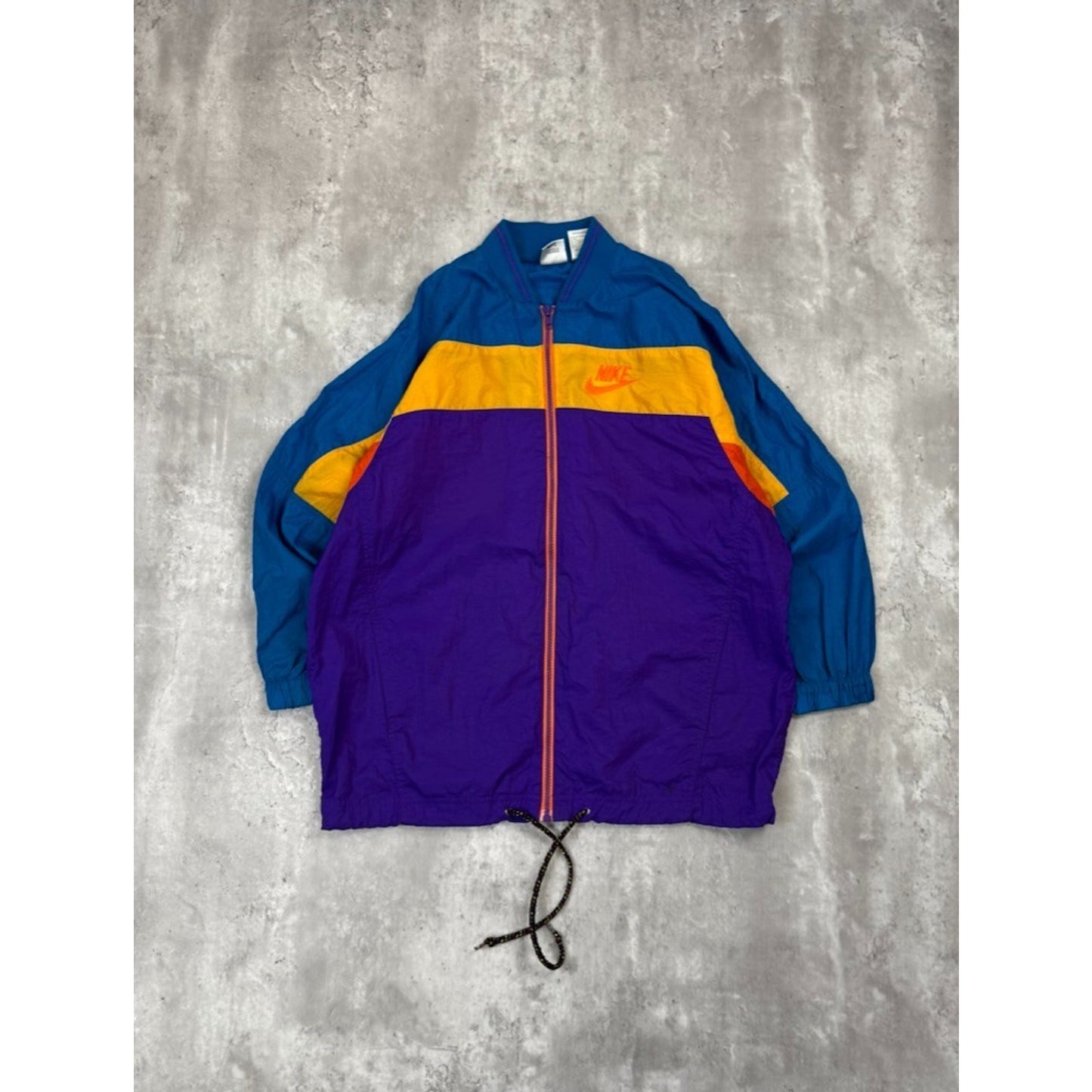 Vintage 80s/90s Nike Graphic Spellout Swoosh Nylon Windbreaker Jacket YOUTH L