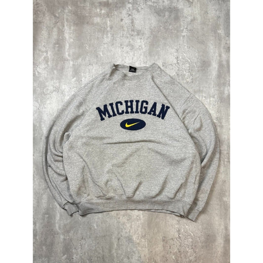 Vintage 90s Michigan Wolverines NCAA Embroidered Nike Swoosh Sweatshirt Size XL
