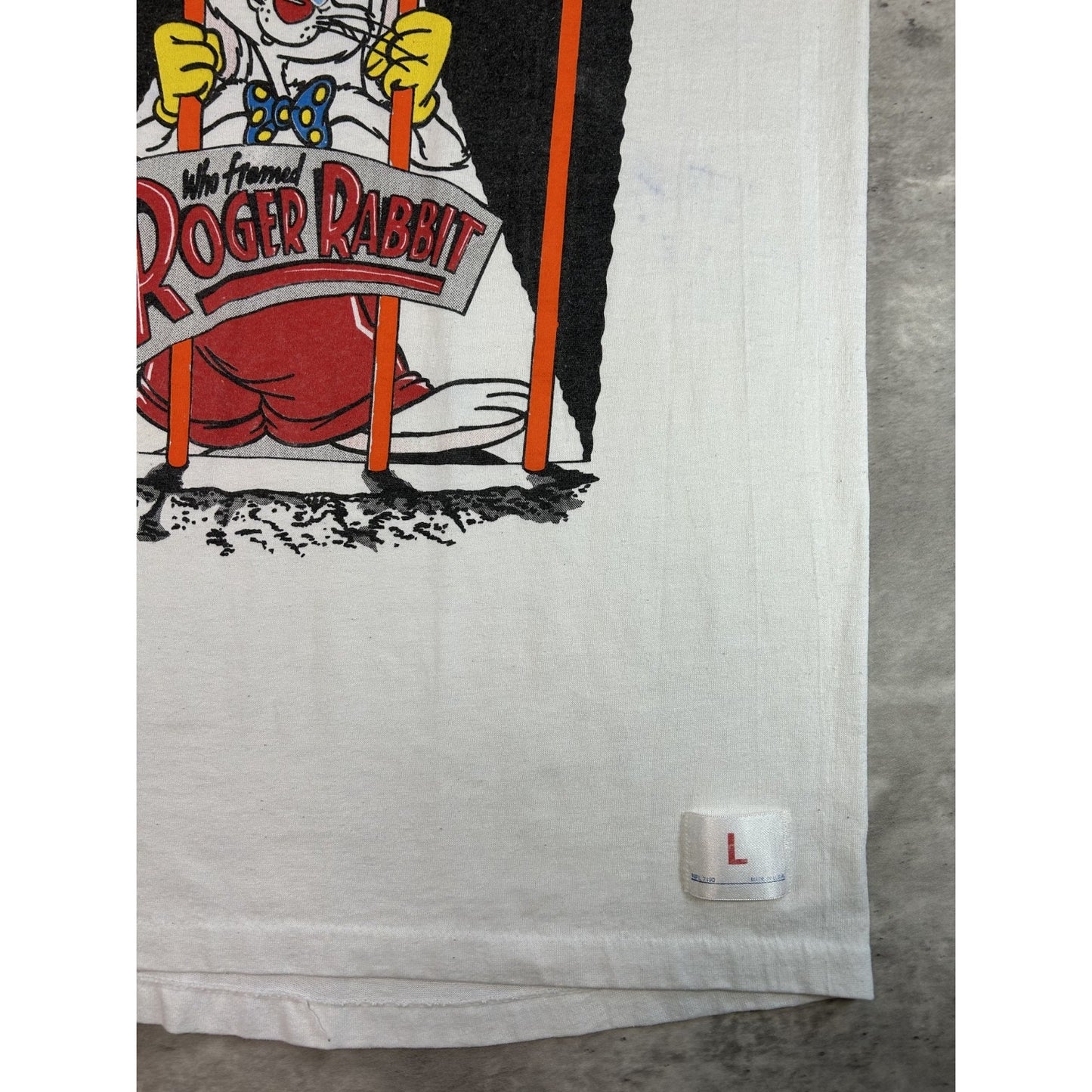 Vintage 80s/90s Roger Rabbit Tv Show Cartoon Graphic Football Jersey Size Large
