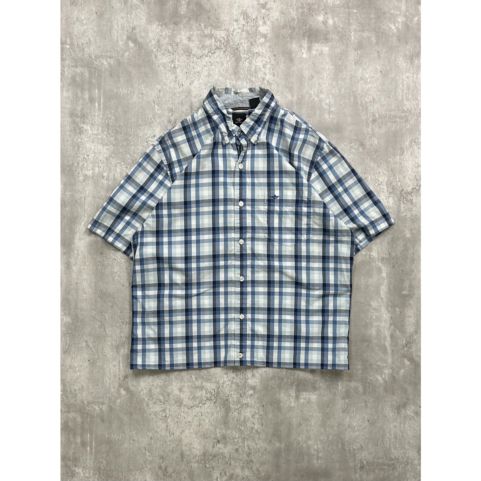 Vintage Dockers Plaid Print Reworked Cropped Button Up Shirt Size Medium