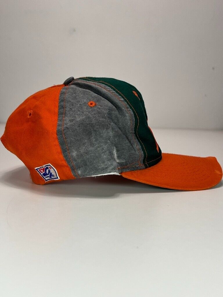 Vintage 90s University Of Miami Hurricanes NCAA The Game Snapback Hat OSFA