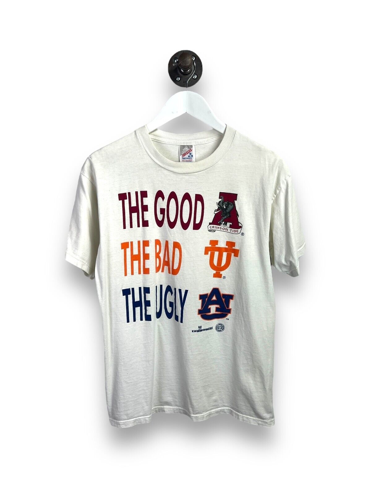 Vintage 90s NCAA Football The Good The Bad The Ugly Graphic T-Shirt Size Medium