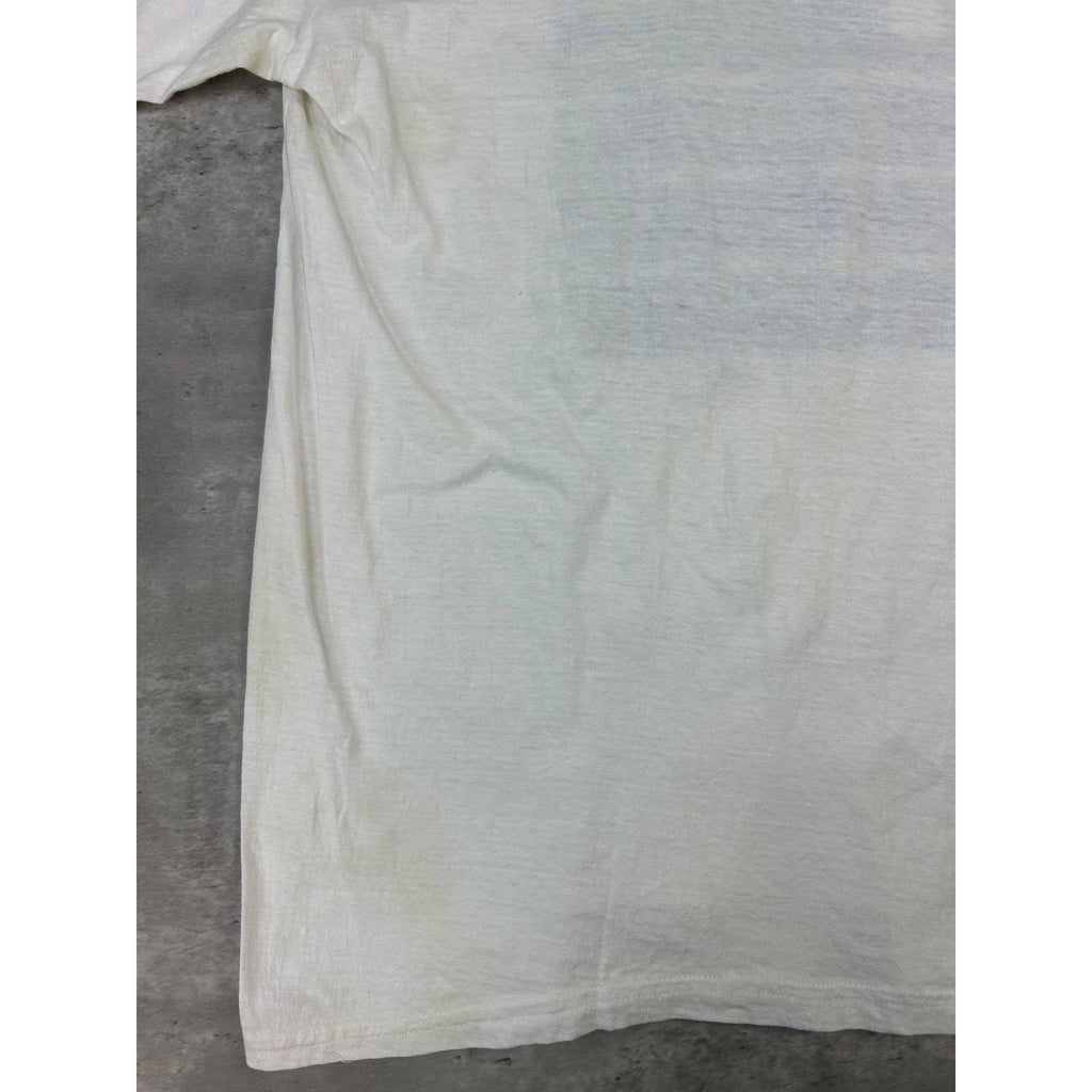 Vintage 90s Aruba Map Spellout Graphic Destination T-Shirt Size Large White