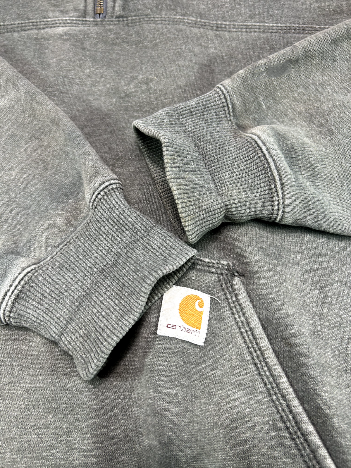 Carhartt Original Fit 1/4 Zip Workwear Hooded Sweatshirt Size 2XL Gray