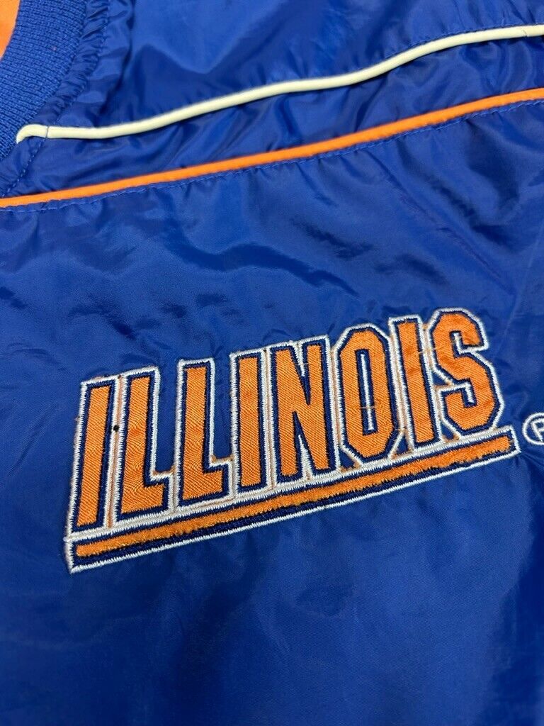 Illinois Fighting Illini NCAA Embroidered Pullover Windbreaker Jacket Size XL