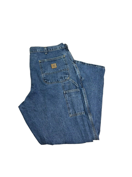 Vintage Carhartt Dungaree Fit Medium Wash Workwear Carpenter Pants Size 37
