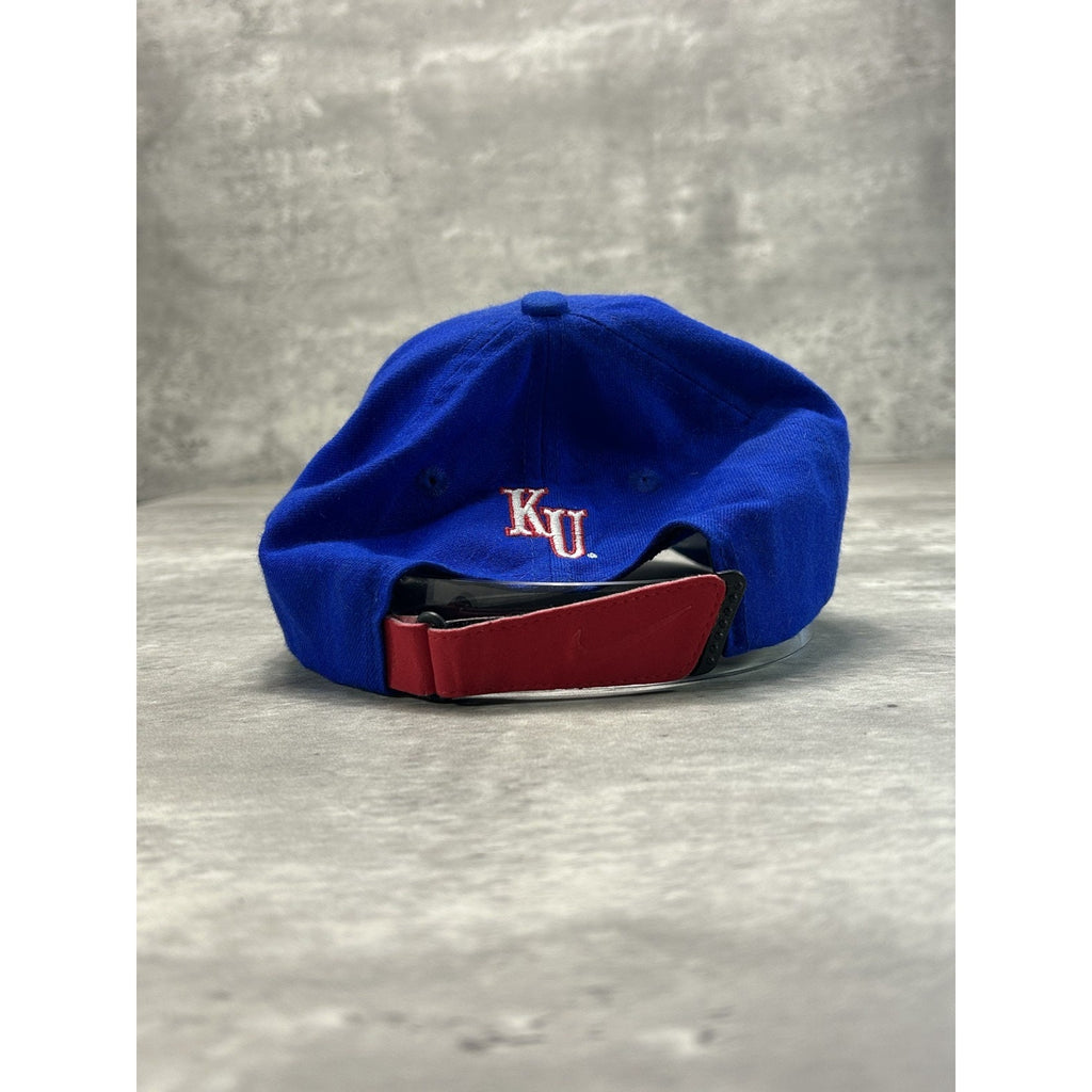 Vintage 90s Kansas Jayhawks NCAA Embroidered Nike Strapback Hat OSFA